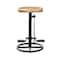 Brown Mango Wood Industrial Counter Stool 25" x 17" x 17"